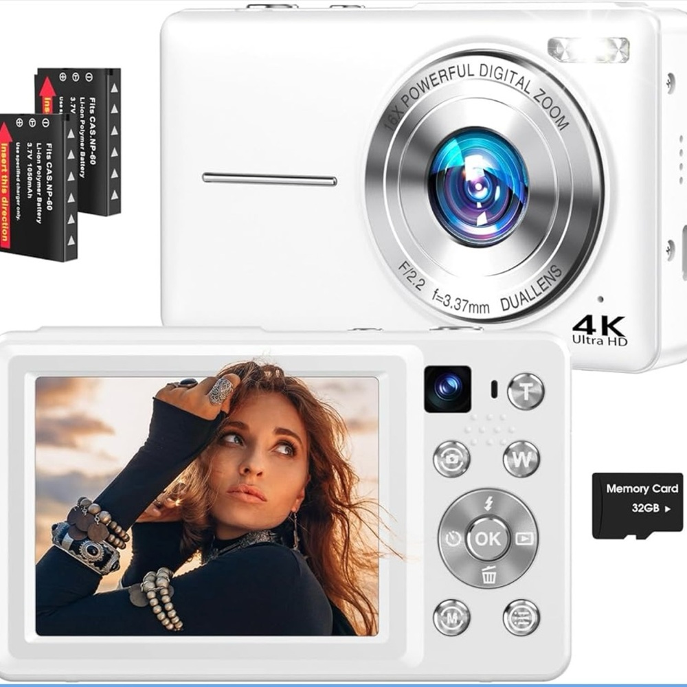 4K Ultra HD Digital Camera - White